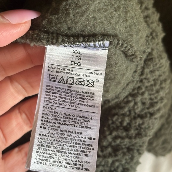 Old Navy Olive Sherpa Jacket - Picture 3 of 4